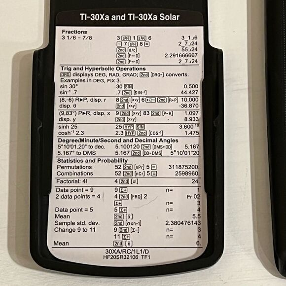 Texas Instruments TI-30Xa Scientific Calculator w/ Case - Used tested - Picture 6 of 14